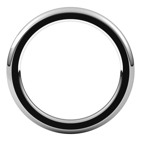 Platinum 2 mm Heavyweight Comfort-Fit Half Round Band Size 6