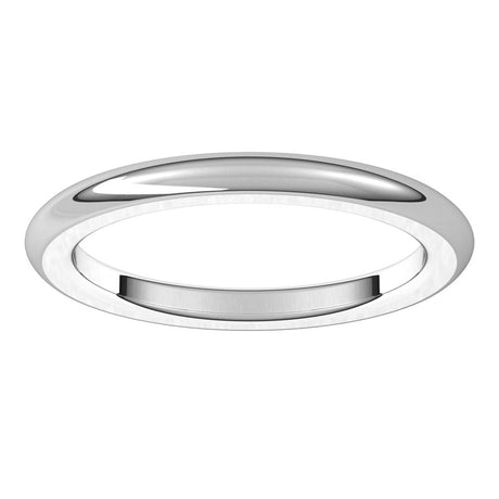 14K White 2 mm Heavyweight Comfort-Fit Half Round Band Size 6