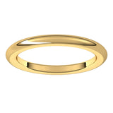 18K Yellow 2 mm Half Round Comfort Fit Heavy Band