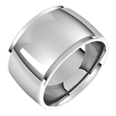 Continuum Sterling Silver 12 mm Stepped-Edge Comfort-Fit Half Round Band Size 19.5
