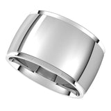 Continuum Sterling Silver 12 mm Stepped-Edge Comfort-Fit Half Round Band Size 19.5