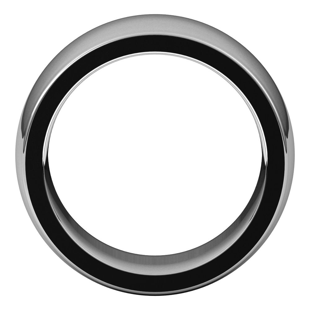 14K White 10 mm Heavyweight Comfort-Fit Half Round Band Size 11