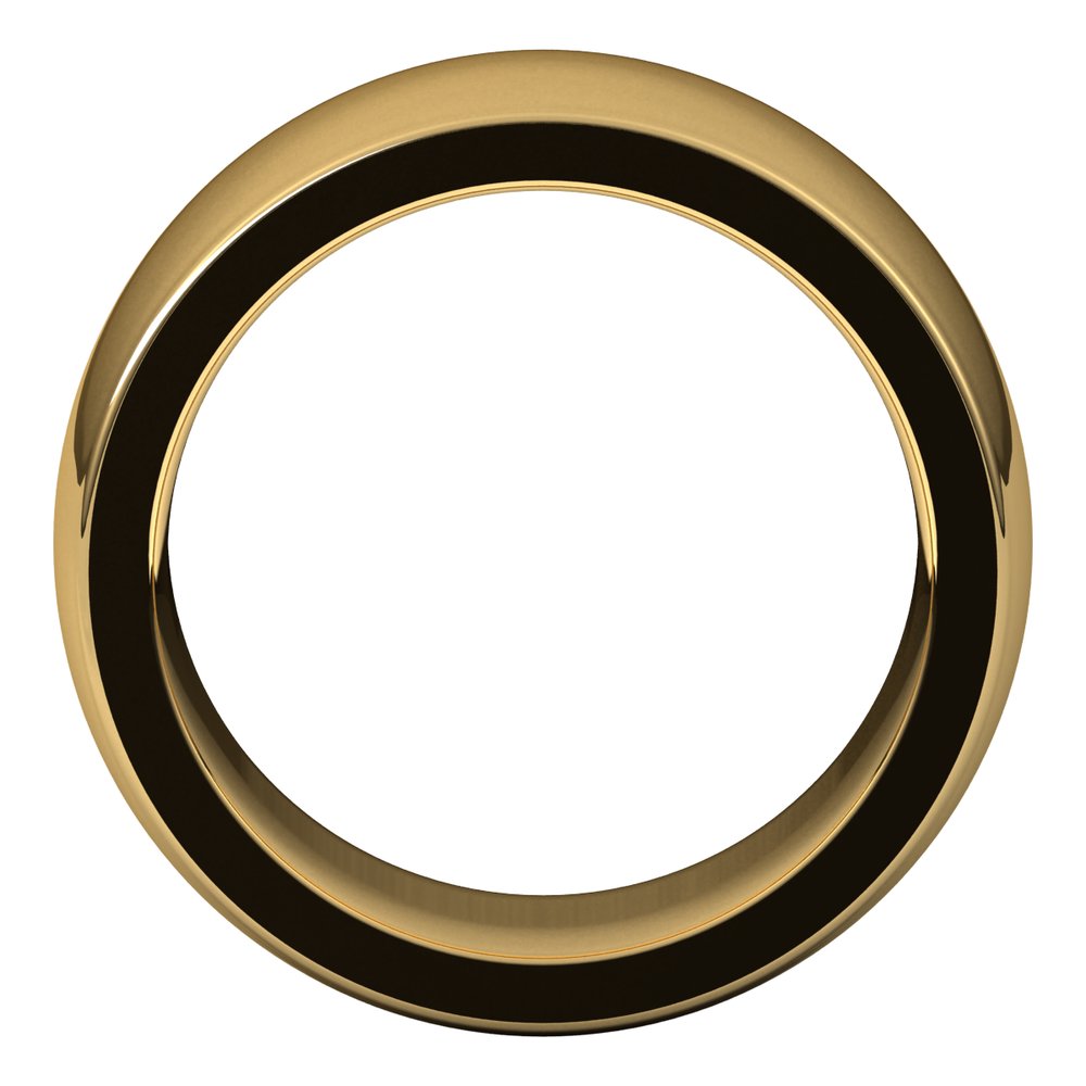 14K Yellow Gold 10 mm Heavyweight Comfort-Fit Half Round Band Size 9