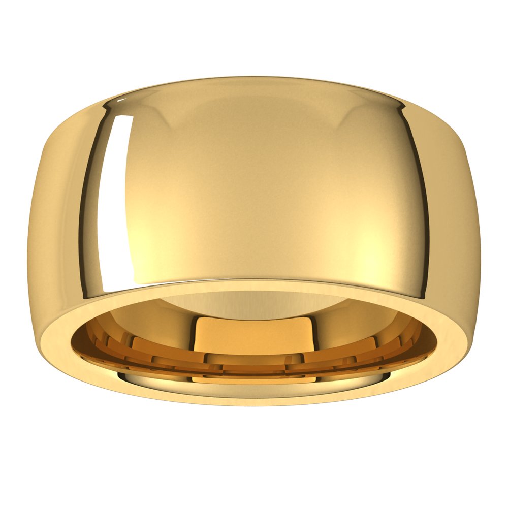 14K Yellow 10 mm Heavyweight Comfort-Fit Half Round Band Size 9