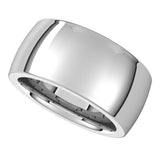 14K White 10 mm Heavyweight Comfort-Fit Half Round Band Size 11