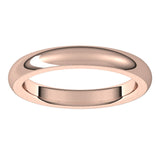 14K Rose 3 mm Half Round Comfort Fit Heavy Band Size 7