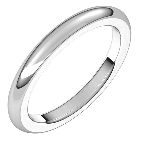 14K White Gold 2.5 mm Heavyweight Comfort-Fit Half Round Band Size 5