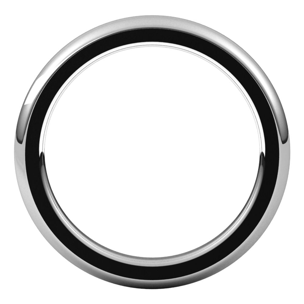 14K White Gold 2.5 mm Heavyweight Comfort-Fit Half Round Band Size 5