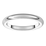 14K White Gold 2.5 mm Heavyweight Comfort-Fit Half Round Band Size 5