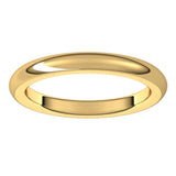 14K Yellow 2.5 mm Half Round Comfort Fit Heavy Band