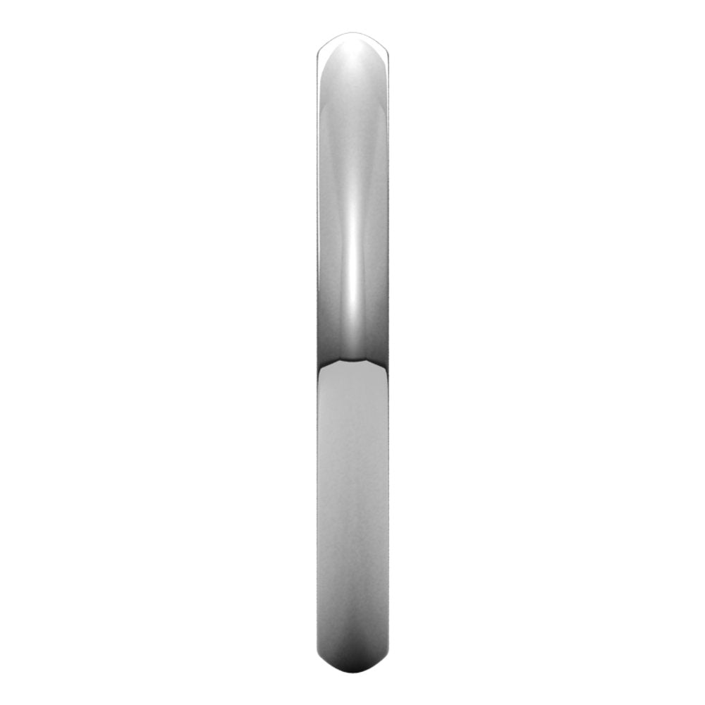 14K White Gold 2.5 mm Heavyweight Comfort-Fit Half Round Band Size 5