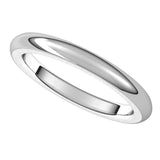 14K White Gold 2.5 mm Heavyweight Comfort-Fit Half Round Band Size 5