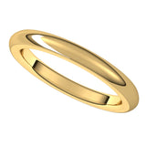 14K Yellow 2.5 mm Half Round Comfort Fit Heavy Band