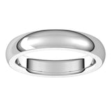 18K White 4 mm Half Round Comfort Fit Heavy Band Size 7