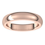 14K Rose 4 mm Half Round Comfort Fit Heavy Band Size 6