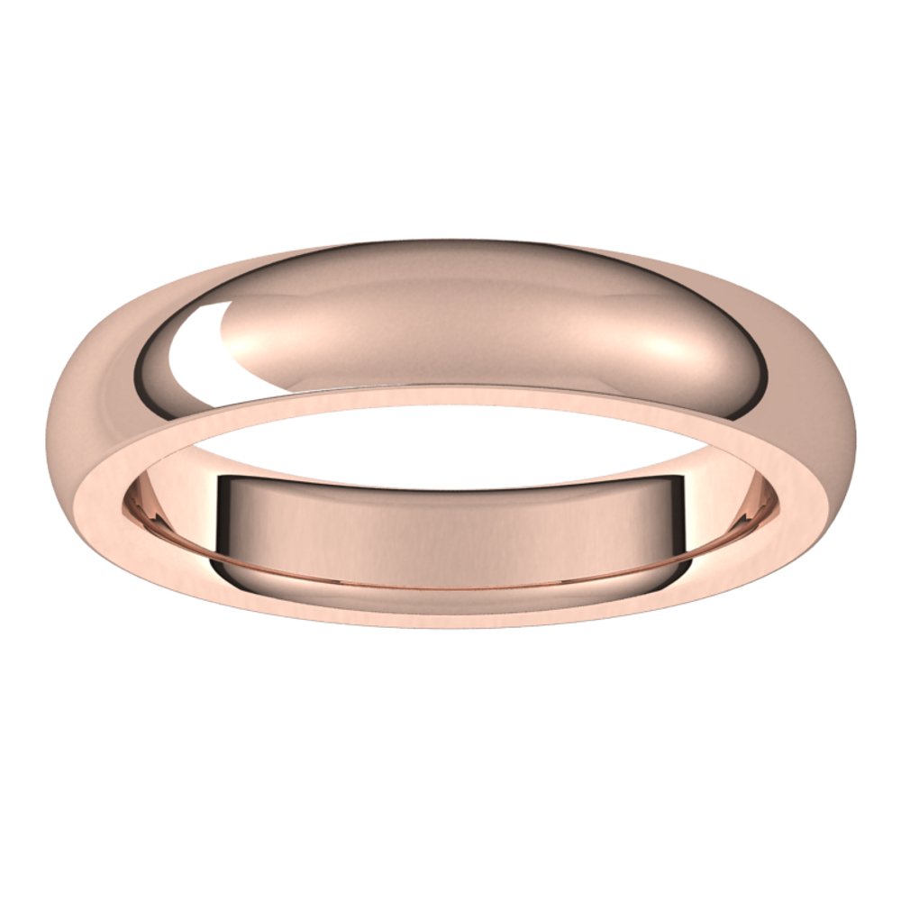 14K Rose 4 mm Half Round Comfort Fit Heavy Band