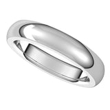 14K White 4 mm Half Round Comfort Fit Heavy Band