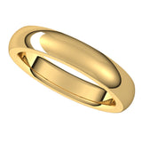 14K Yellow 4 mm Half Round Comfort Fit Heavy Band