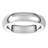 14K White 4.5 mm Half Round Comfort Fit Heavy Band Size 9