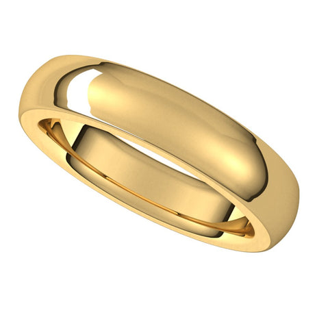 18K Yellow Gold 4.5 mm Heavyweight Comfort-Fit Half Round Band Size 9
