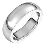 Sterling Silver 6 mm Half Round Comfort Fit Heavy Band Size 10