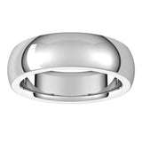 Platinum 6 mm Half Round Comfort Fit Heavy Band