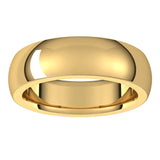 14K Yellow 6 mm Half Round Comfort Fit Heavy Band