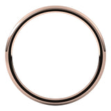 14K Rose 1 mm Half Round Comfort Fit Light Band Size 6