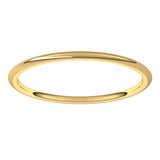 14K Yellow 1 mm Half Round Comfort Fit Light Band