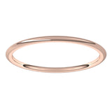 14K Rose 1 mm Half Round Comfort Fit Light Band Size 6