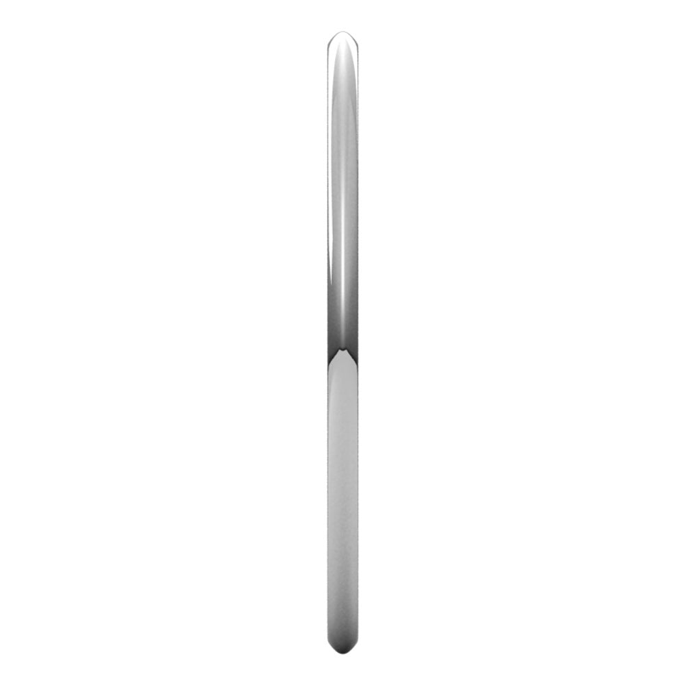 14K White 1 mm Lightweight Comfort-Fit Half Round Band