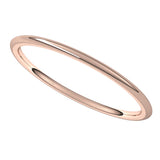 14K Rose 1 mm Half Round Comfort Fit Light Band Size 6