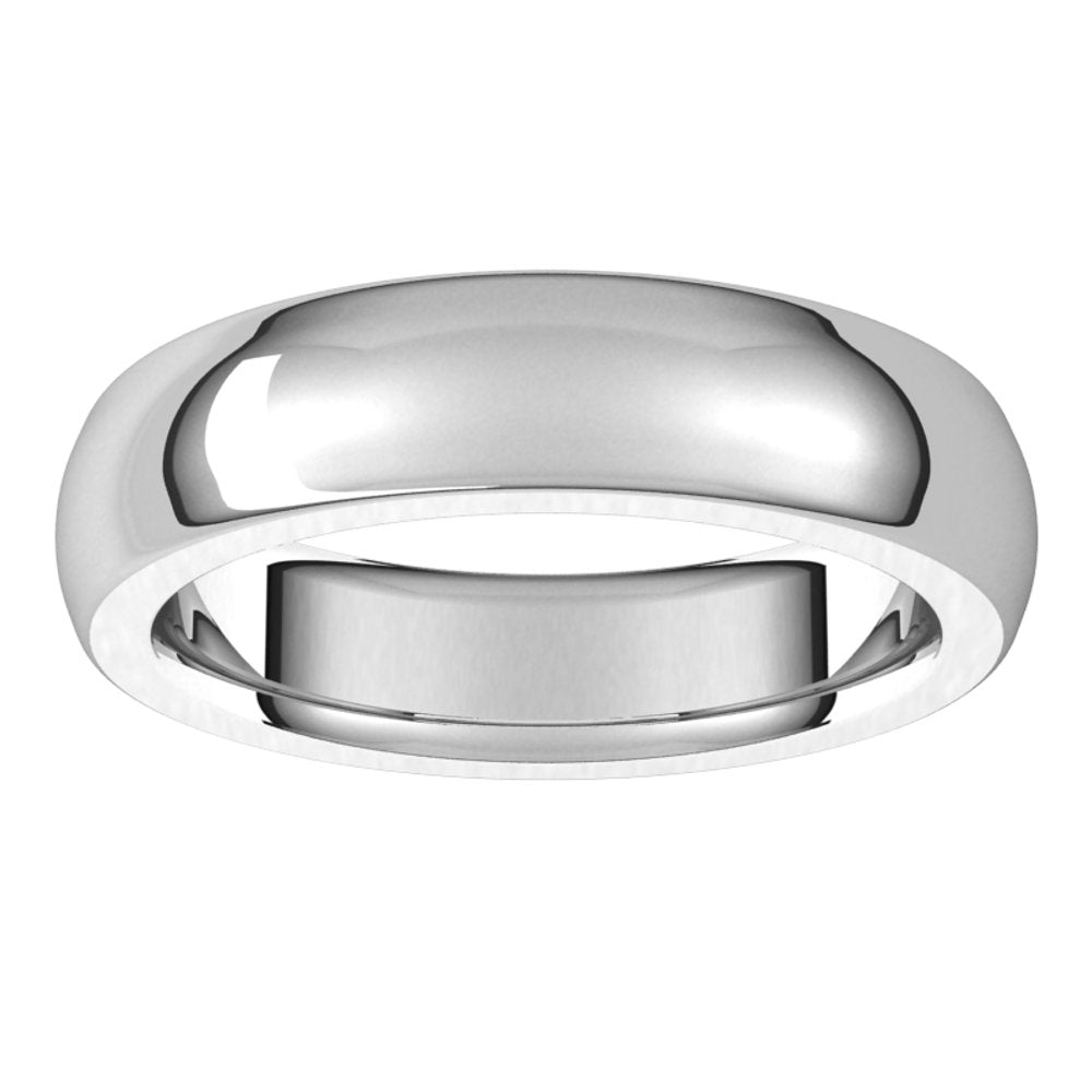 Platinum 5 mm Half Round Comfort Fit Heavy Band