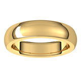 14K Yellow 5 mm Half Round Comfort Fit Heavy Band