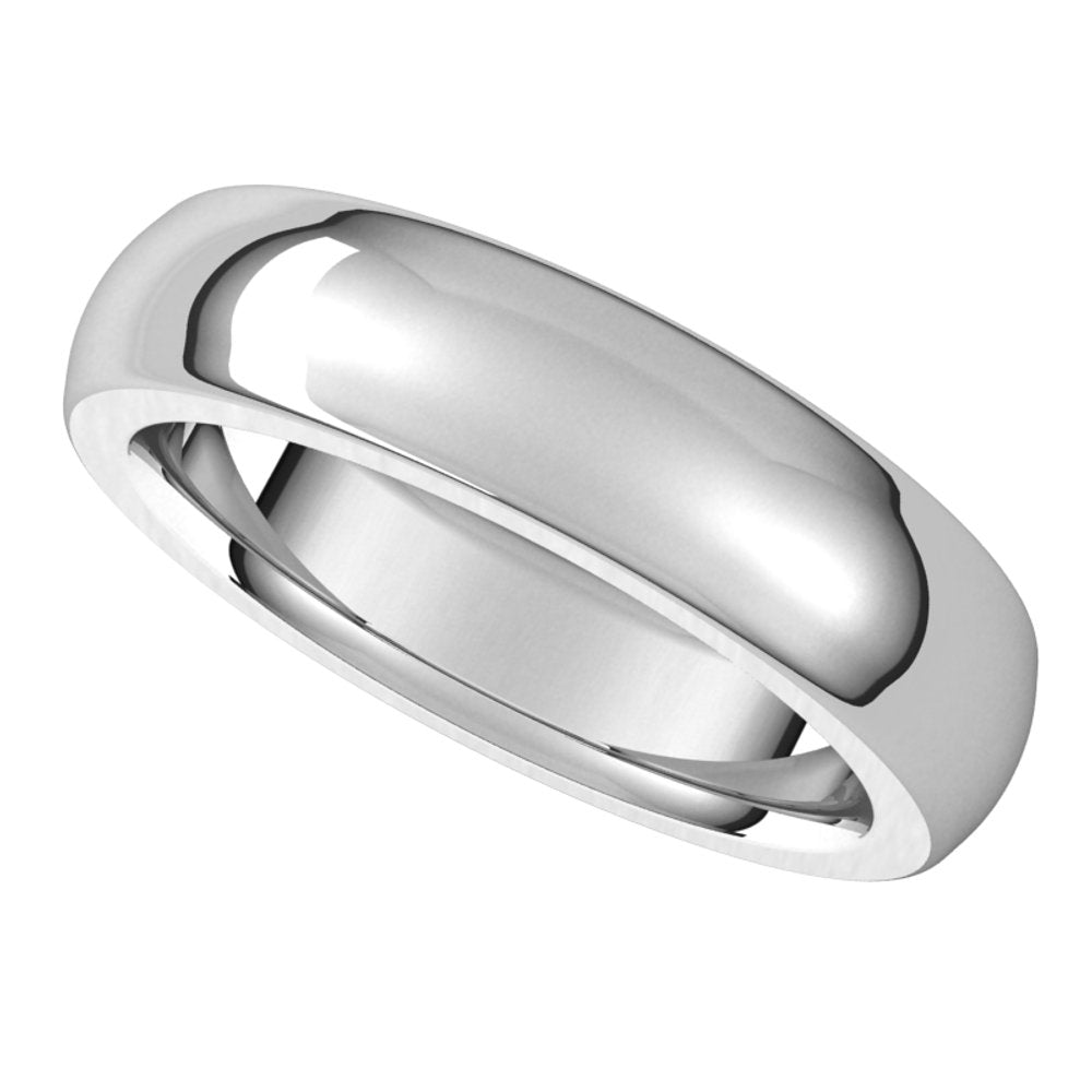 Platinum 5 mm Half Round Comfort Fit Heavy Band