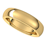 14K Yellow 5 mm Half Round Comfort Fit Heavy Band