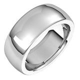 Continuum Sterling Silver 8 mm Heavyweight Comfort-Fit Half Round Band Size 7
