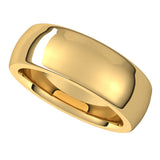 18K Yellow 7 mm Half Round Comfort Fit Heavy Band