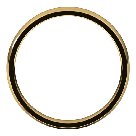 14K Yellow 3 mm Lightweight Comfort-Fit Half Round Band Size 10