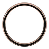 18K Rose 3 mm Half Round Comfort Fit Light Band