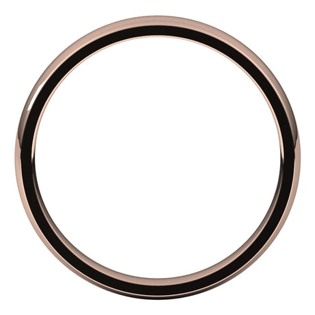 14K Rose 3 mm Half Round Comfort Fit Light Band