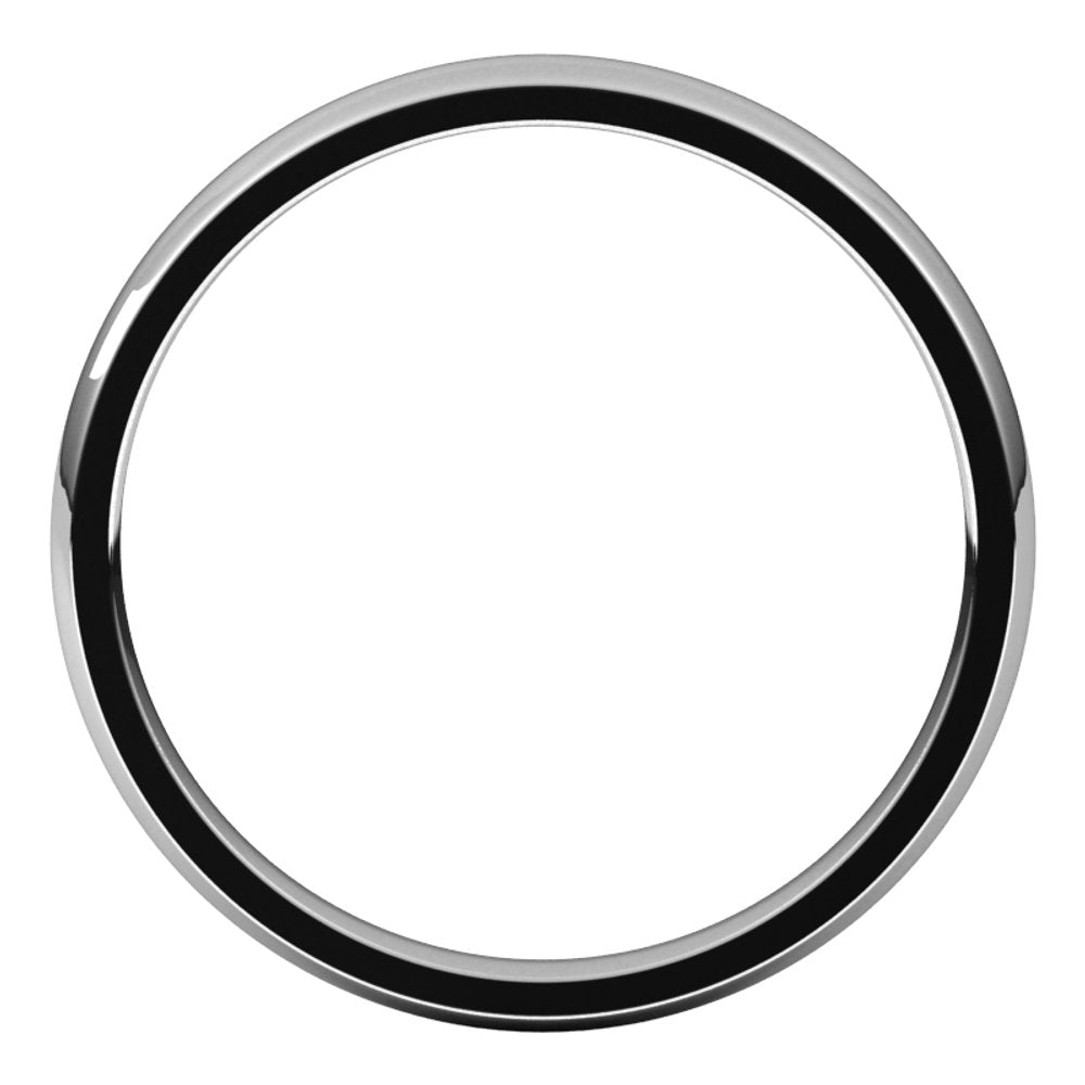 14K White 2.5 mm Lightweight Comfort-Fit Half Round Band