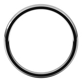 18K Palladium White 2.5 mm Lightweight Comfort-Fit Half Round Band Size 6.5