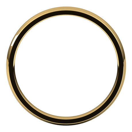 14K Yellow 2.5 mm Lightweight Comfort-Fit Half Round Band Size 10