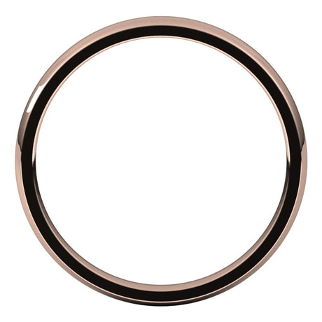 14K Rose 2.5 mm Half Round Comfort Fit Light Band Size 9