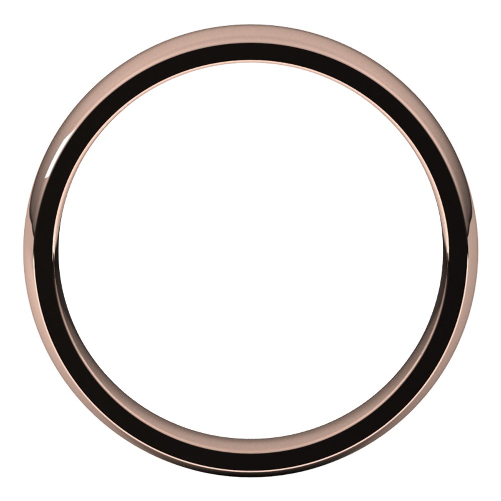 14K Rose 4 mm Half Round Comfort Fit Light Band