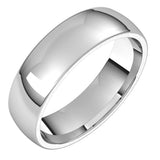 14K White 5.5 mm Lightweight Comfort-Fit Half Round Band Size 8.5