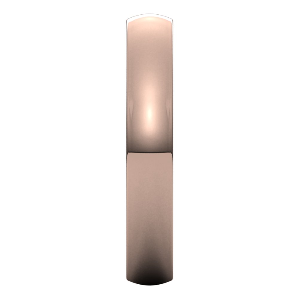 14K Rose 3.5 mm Lightweight Comfort-Fit Half Round Band Size 9