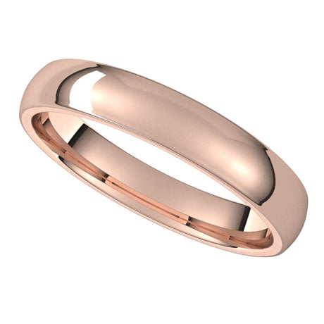 14K Rose 3.5 mm Lightweight Comfort-Fit Half Round Band Size 9