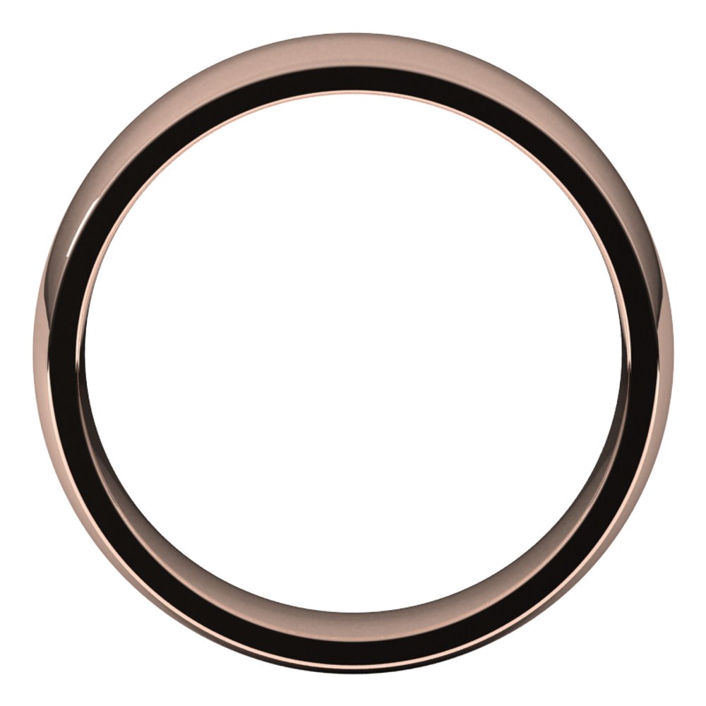 10K Rose 6 mm Half Round Comfort Fit Light Band